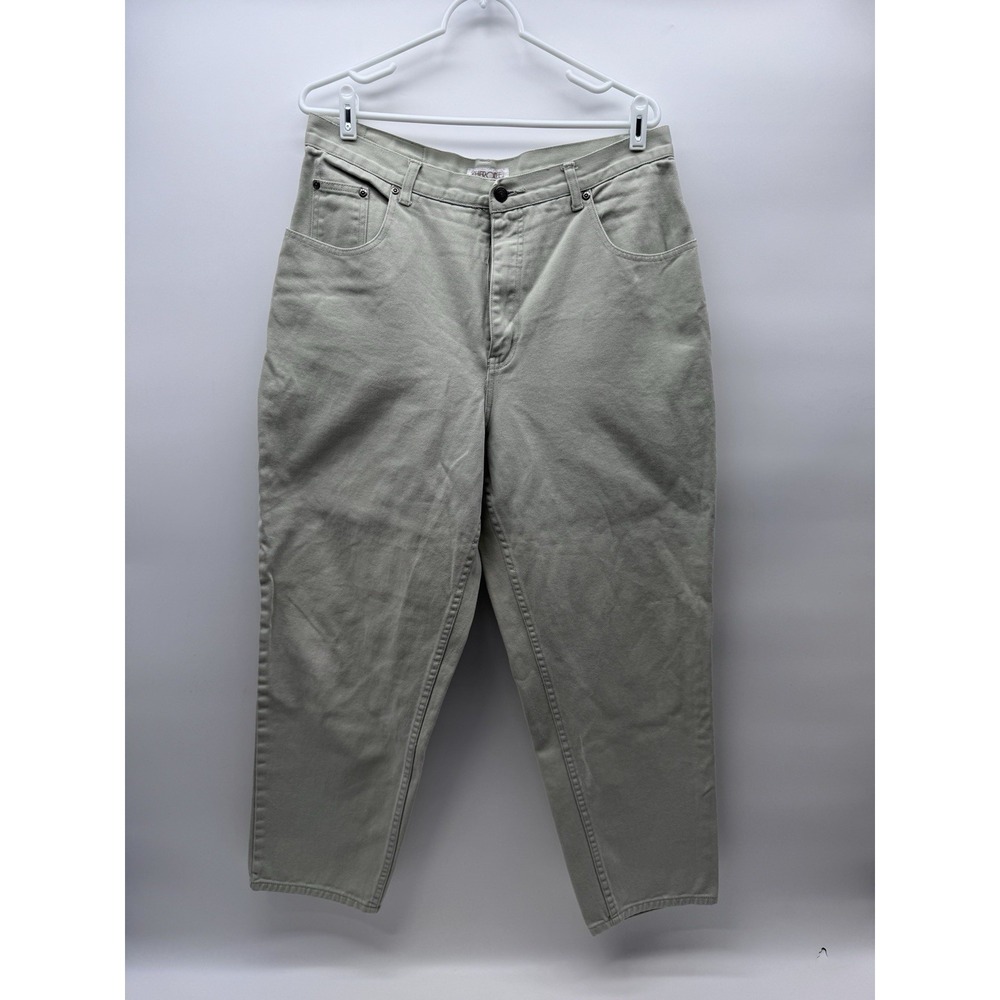 Vintage Cherokee Womens Jeans High Rise Mom Jeans Tapered Beige Khaki Size 16P